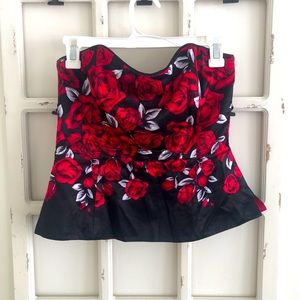 White House Black Market Strapless Corset Shirt